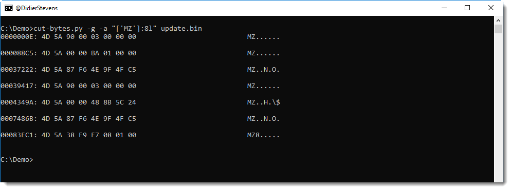 Update: cut-bytes.py Version 0.0.8 | Didier Stevens